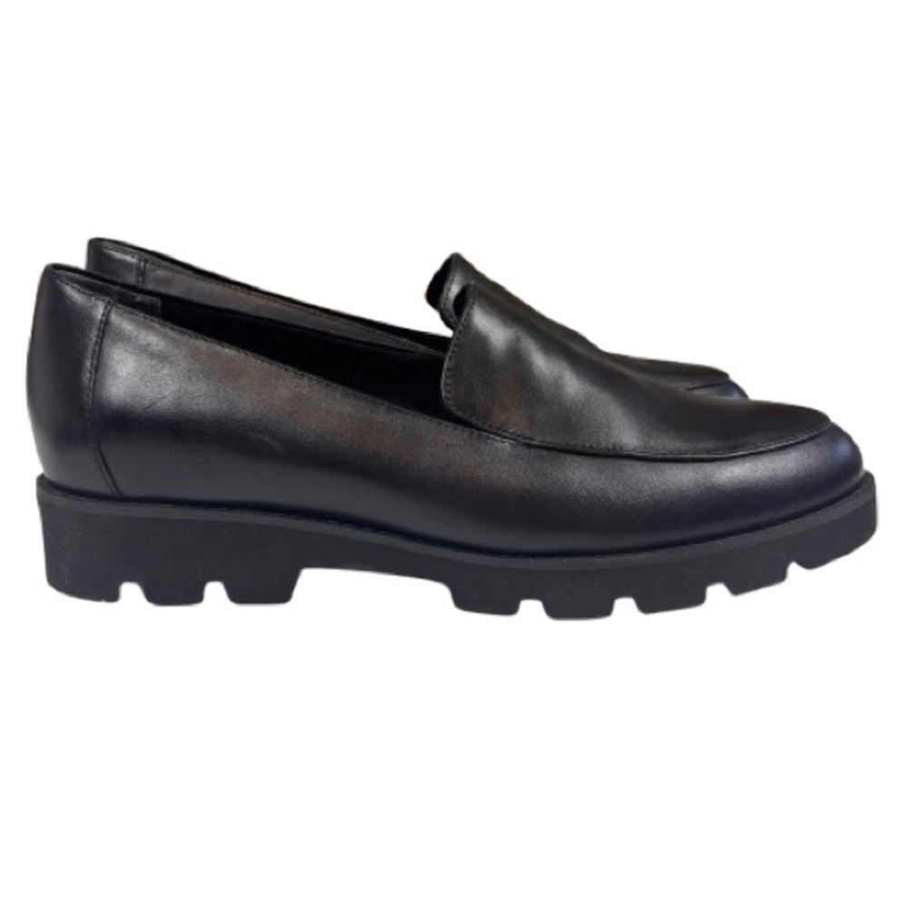 Vionic Kensley Black Leather Lug Sole Loafers Womens 9.5 Slip On Comfort NEW - Picture 2 of 11
